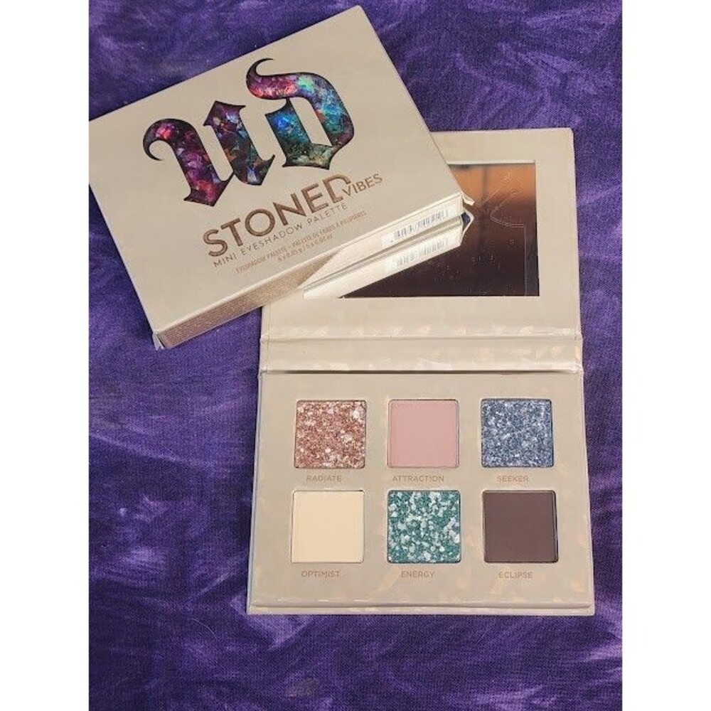 Urban Decay Stoned Vibes Mini Eyeshadow Palette Shimmer Matte Vegan 6 Pan Shades